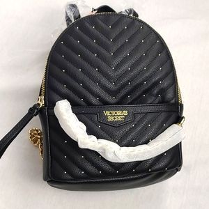 Victoria's Secret Black & Gold Mini Backpack